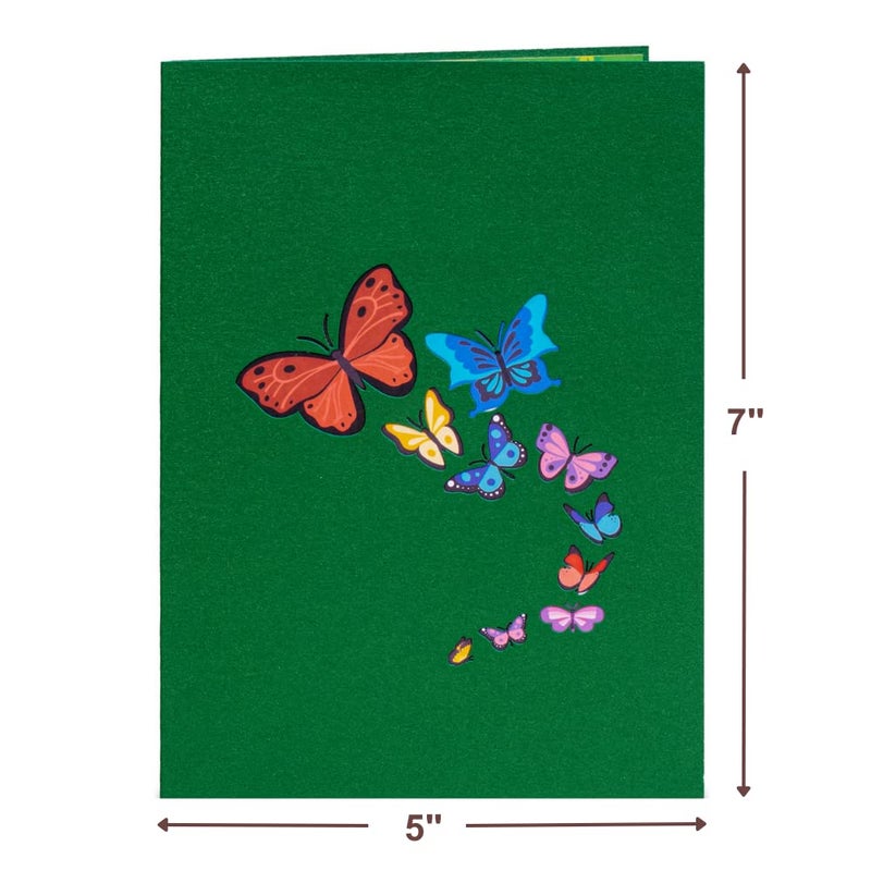 Paper Love 3D Butterflies Pop Up Valentines Day Card, Gift for Valentines Day, Birthday, Wedding, Anniversary, Thank You, Get Well, All Occasion - 5" x 7" Cover - Includes Envelope and Note Tag - Image 2